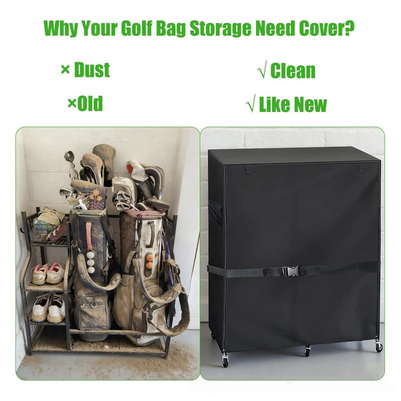 Golf Equipment Organizer For Garage - Dust Cover for Golf Storage Rack