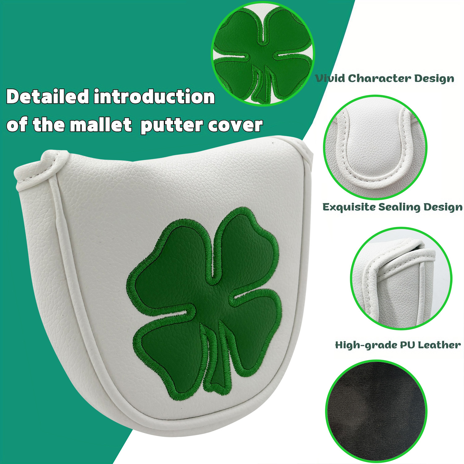 1pc Putter Head Cover, 'Clover - огляд і ціна Golf Equipment Deals