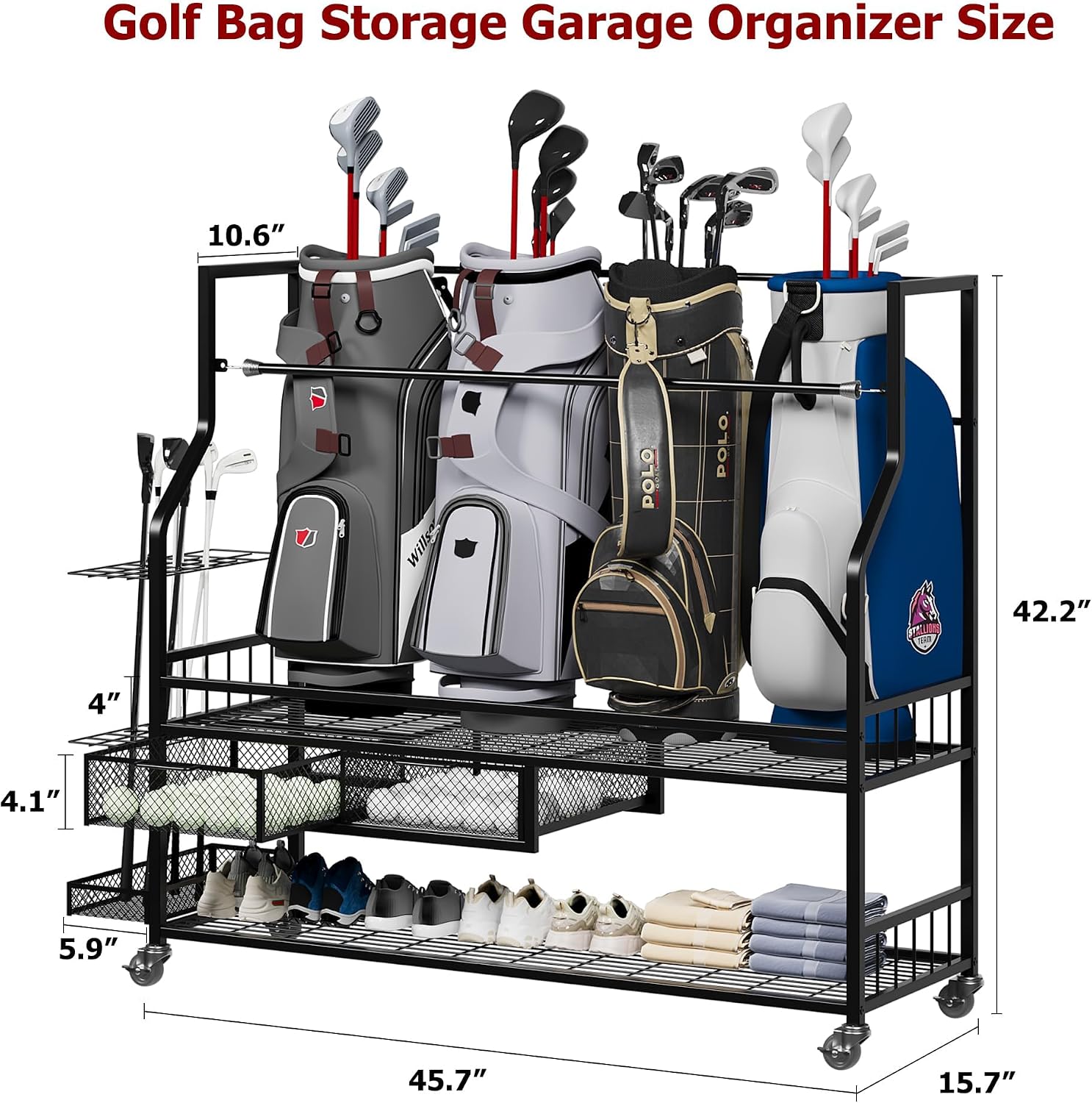 Golf Bag Storage Garage Organi - огляд і ціна Golf Equipment Organizer For Garage
