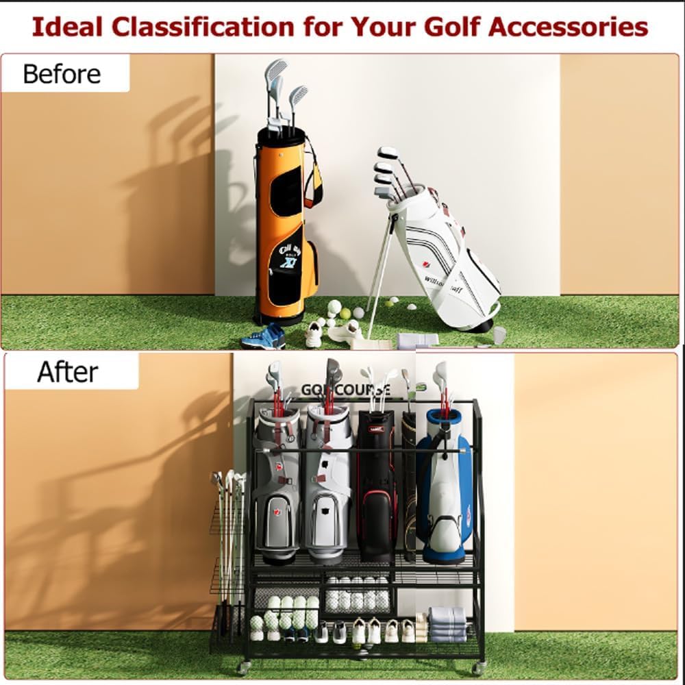 Golf Bag Storage Garage Organi - огляд і ціна Golf Equipment Organizer For Garage